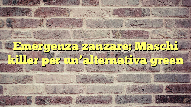 Emergenza zanzare: Maschi killer per un'alternativa green