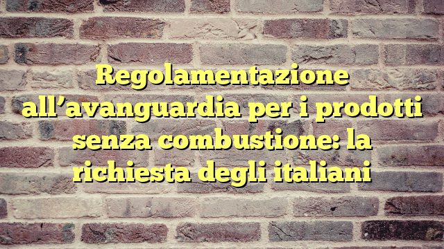 Regolamentazione all'avanguardia per i prodotti senza combustione: la richiesta degli italiani