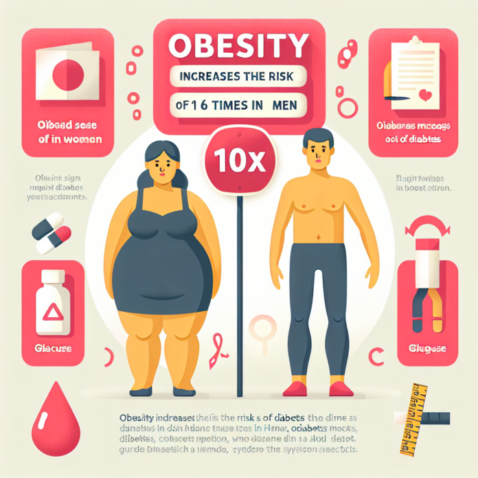 Obesità aumenta il rischio diabete 10 volte nelle donne e 6 volte negli uomini